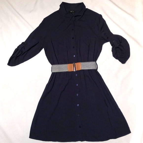 BCX Dresses & Skirts - BCX Navy Blue Shirtdress